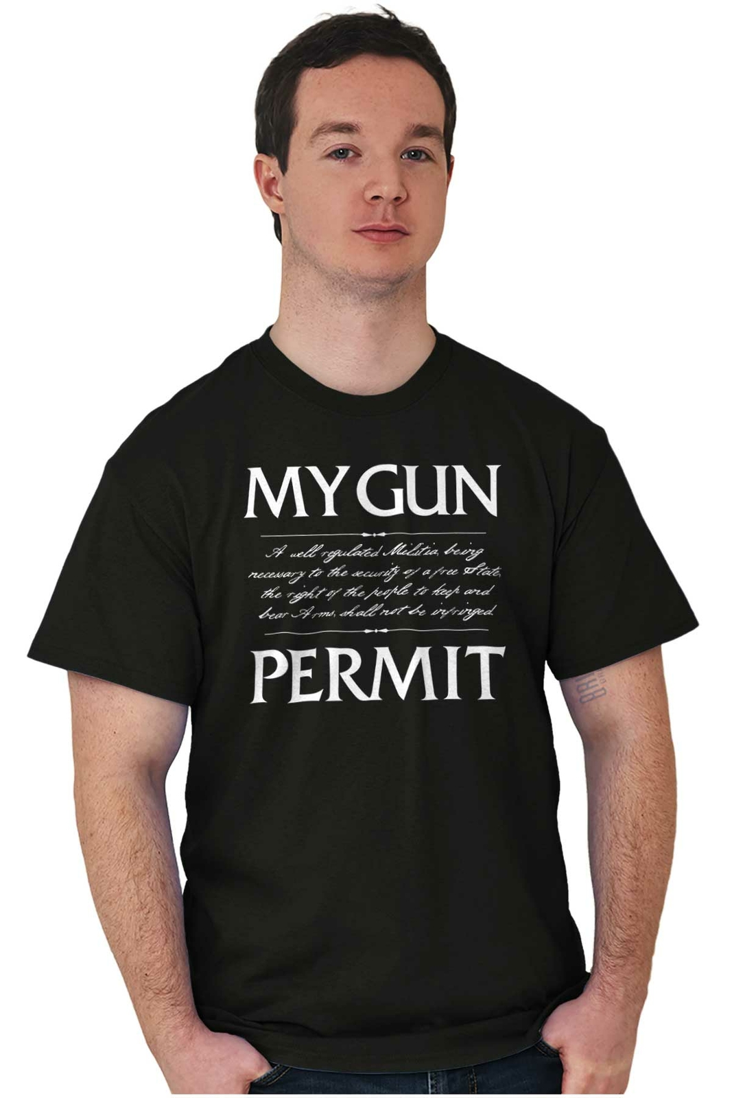 My Gun Permit 2nd Amendment Constitution 2A Womens or Mens Crewneck T Shirt Tee