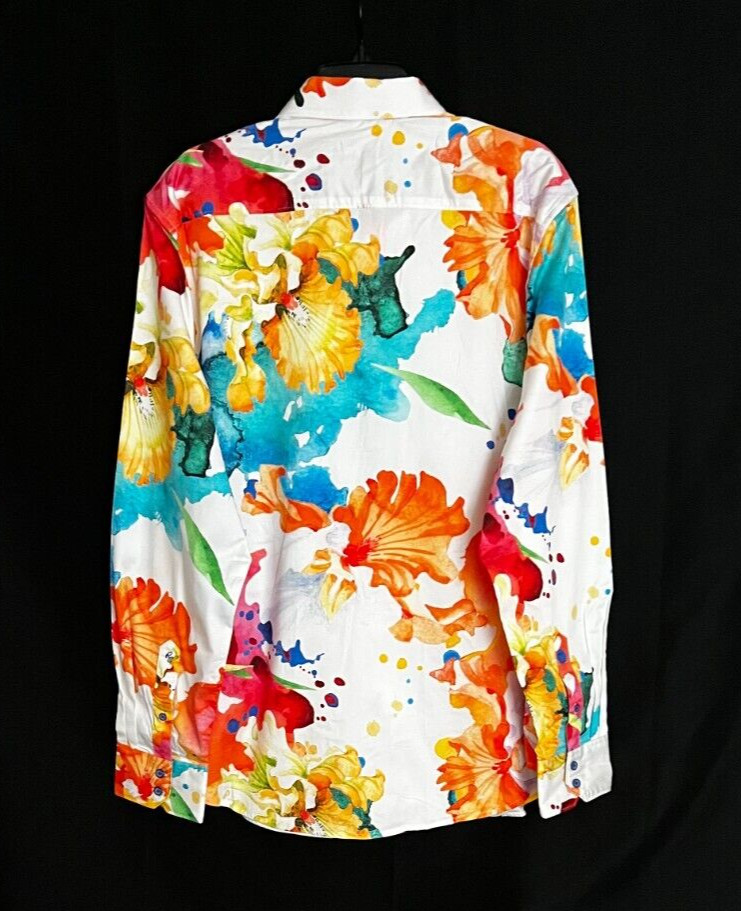 Robert Graham SORRENTINE Embroidered Floral Rainbow Colors 2XL $348 NWT XXL