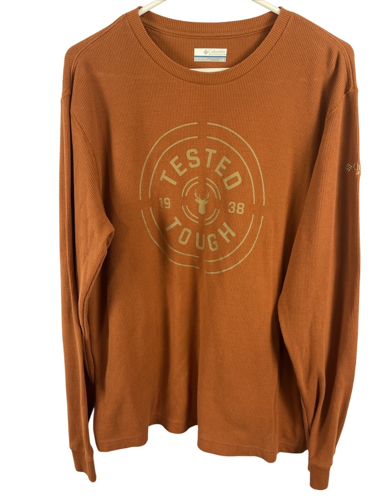 Columbia PHG Mens Large Orange Long Sleeve Tested Tough Hunting Shirt