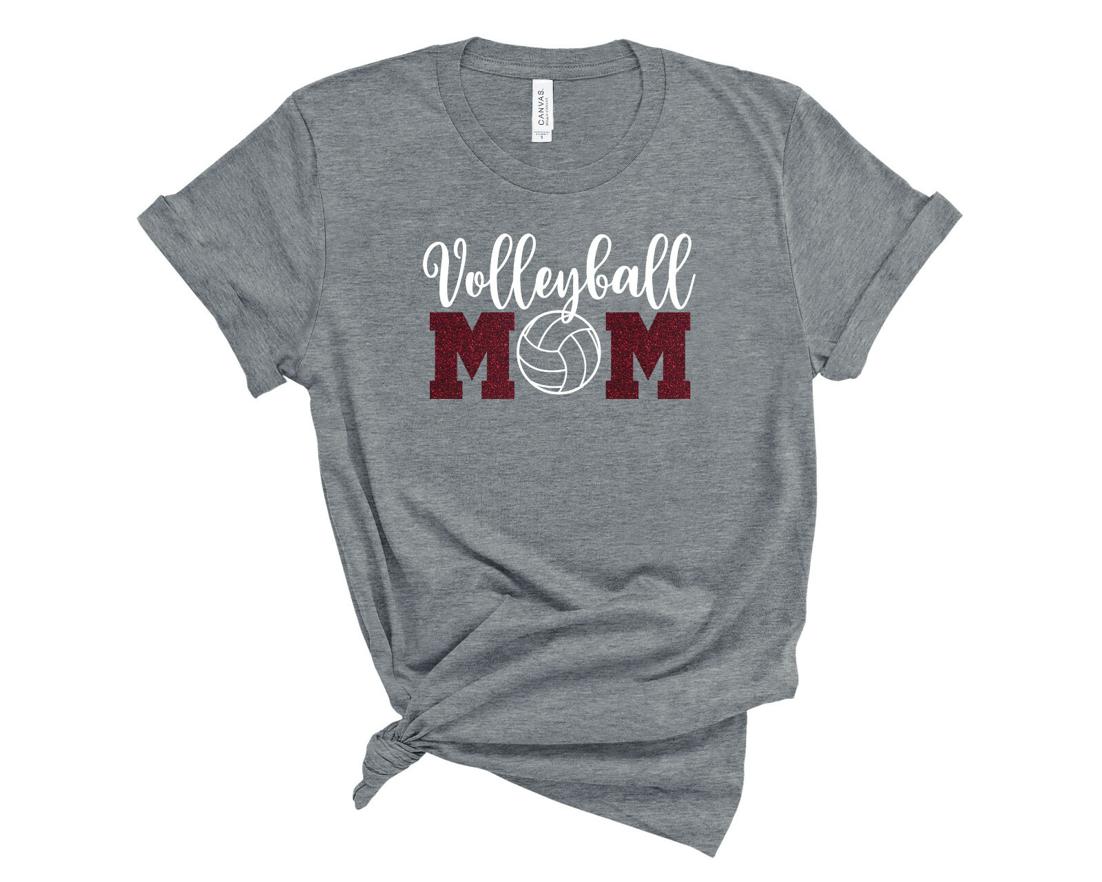 Personalized Volleyball Mom Glitter T-Shirt Custom Volleyball Mom Sports Tee