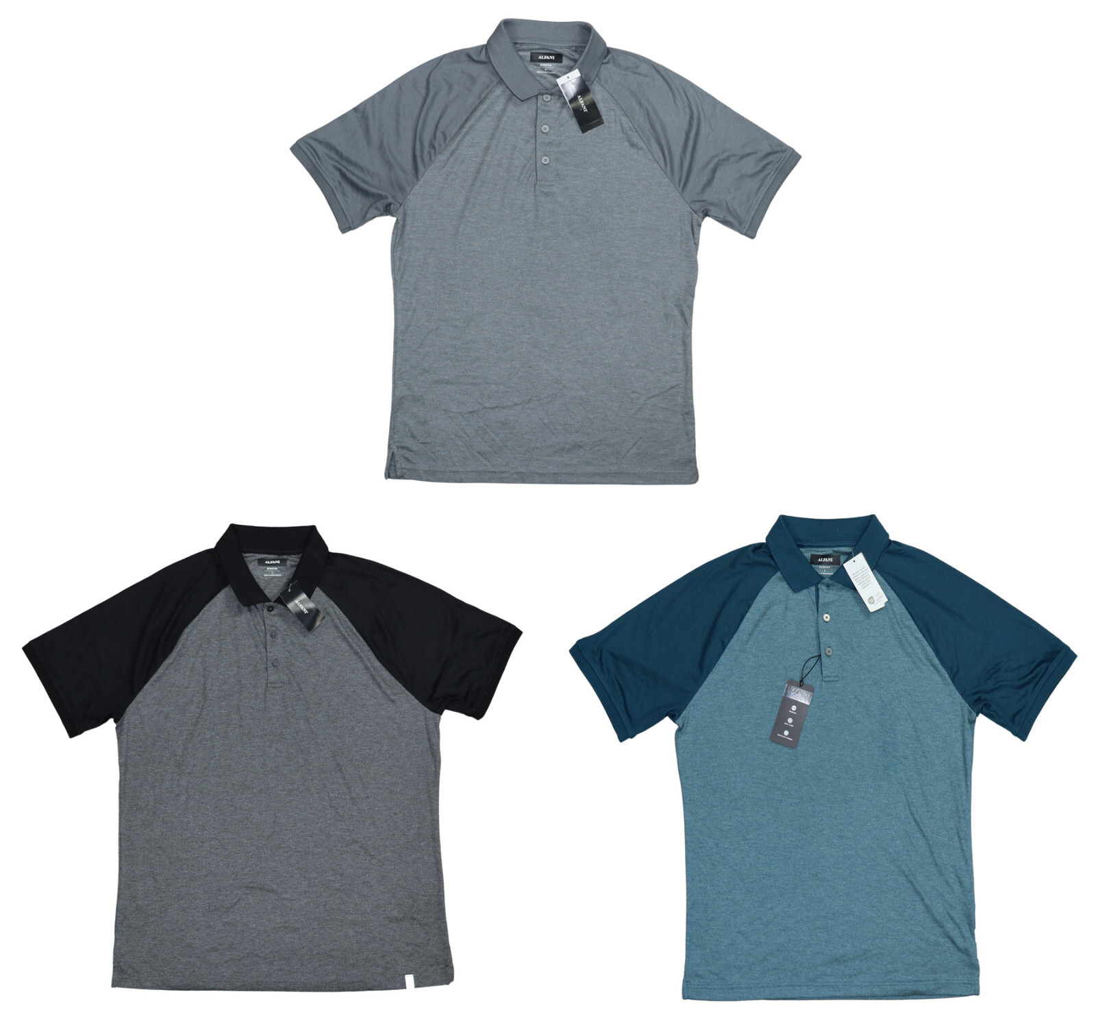 Alfani AlfaTech Short Sleeve 3-Button Men’s Polo Shirt NWT Pick Color/Size