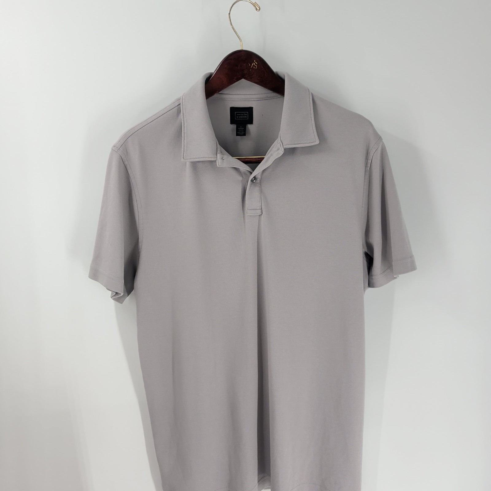 14 Th & Union Short Sleeve Classic Outdoor Golf Polo Shirt Light Gray Size L