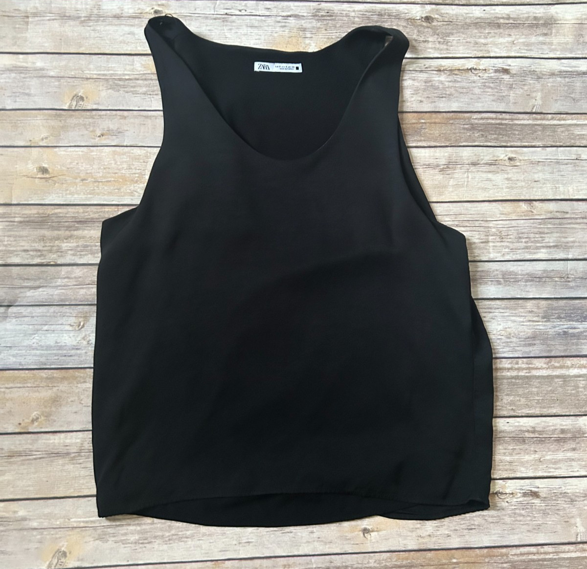 Men’s Zara Black Sleeveless Scoop Neck Top Size S