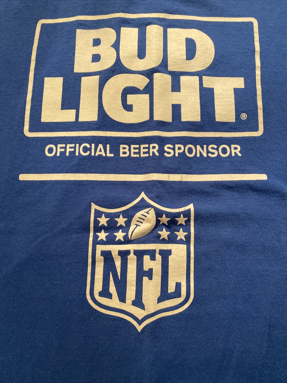 Bud Light Mens T Shirt Size XL NFL Football Official Beer Sponsor Tee Blue