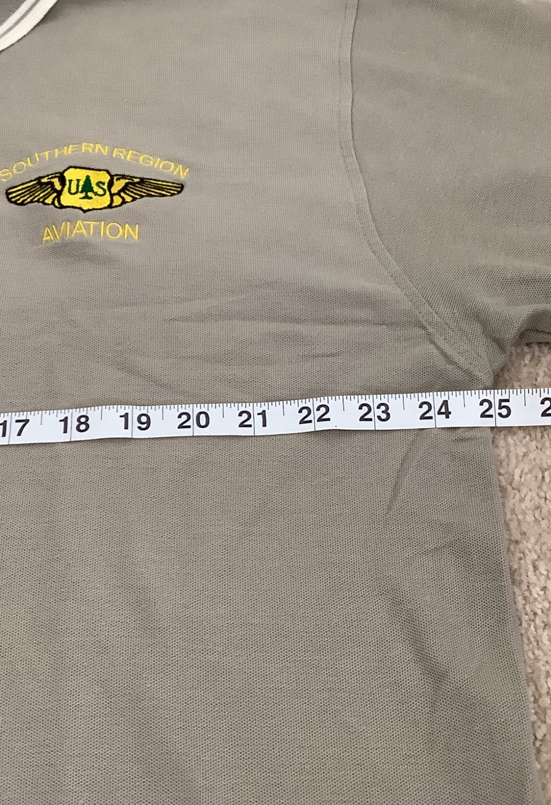 Port Authority US Forest Service USFS Southern Region Aviation Polo Shirt XL Tan