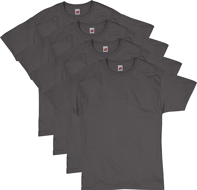 Hanes Men Crew neck T-Shirt 4-Pack ComfortSoft 100% Cotton Heavyweight Tee Plain