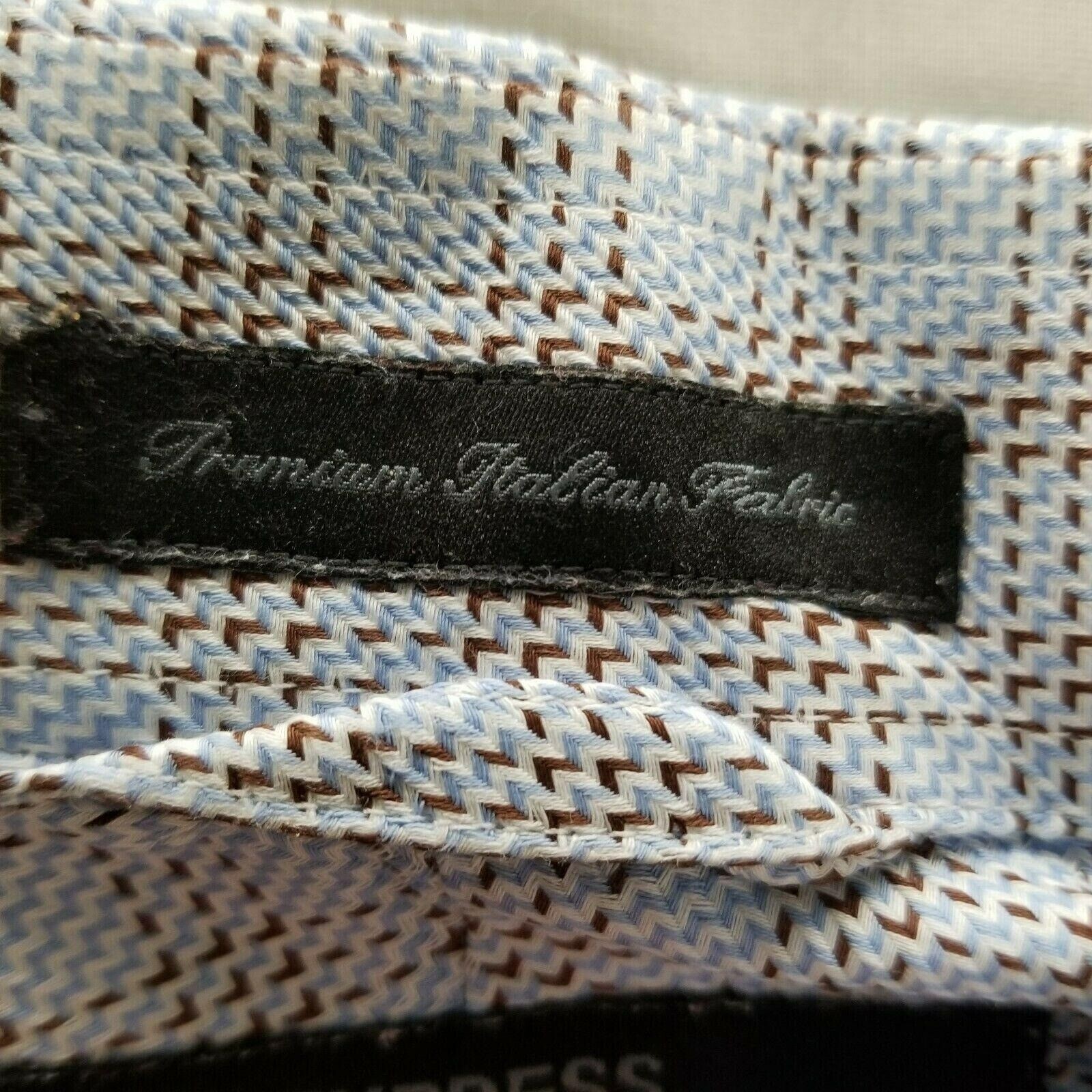 EXPRESS Light Blue Premium Italian Fabric Classic Fit Mens Dress Shirt Large