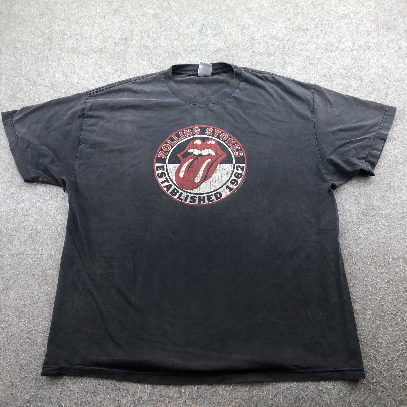 Vintage Rolling Stones Shirt Mens 2XL Black Established Tongue Logo Alstyle Tee