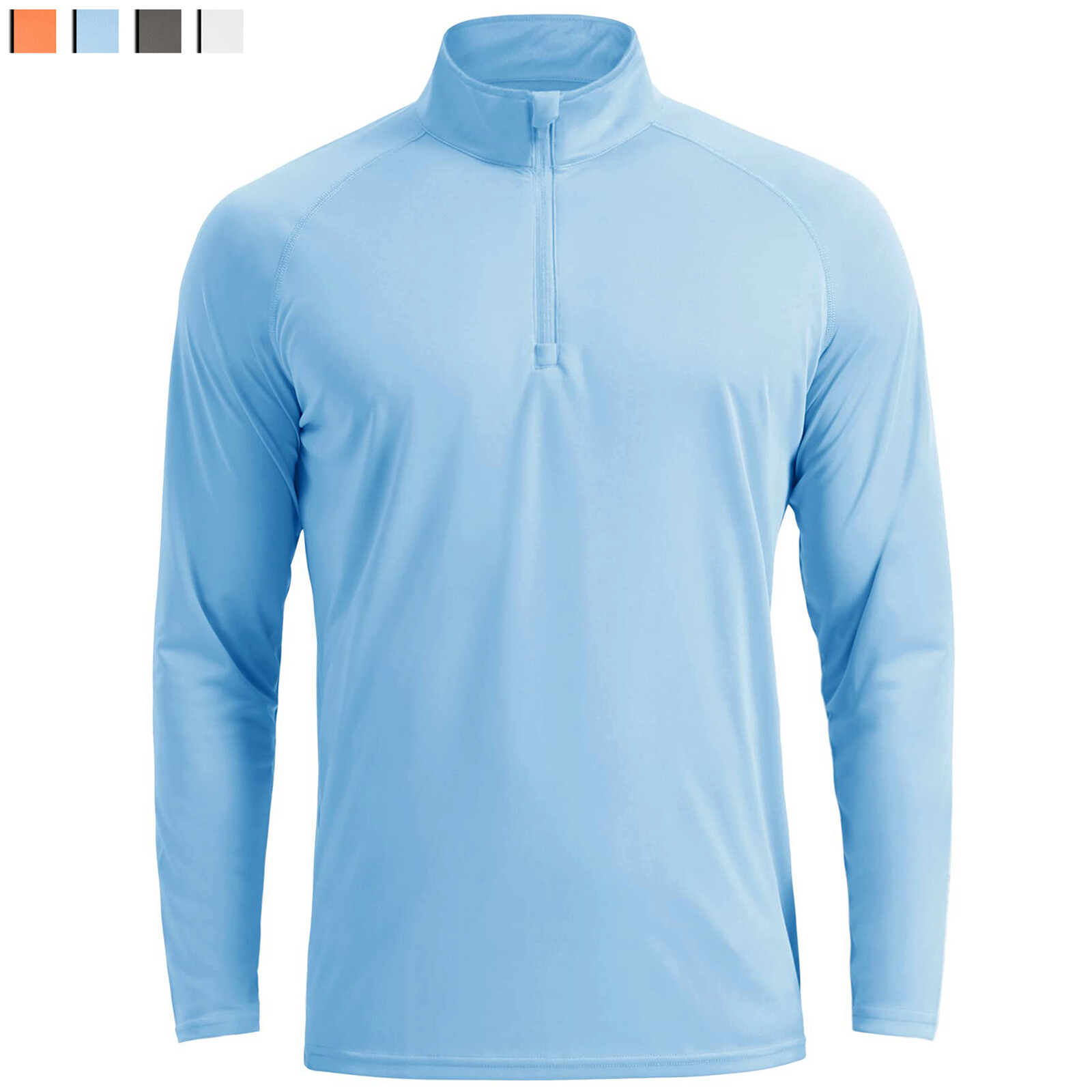 UPF50+ Long Sleeve 1/4 Zip Men’s T-Shirts Sun Block UV Shirts Quick Drying Tops