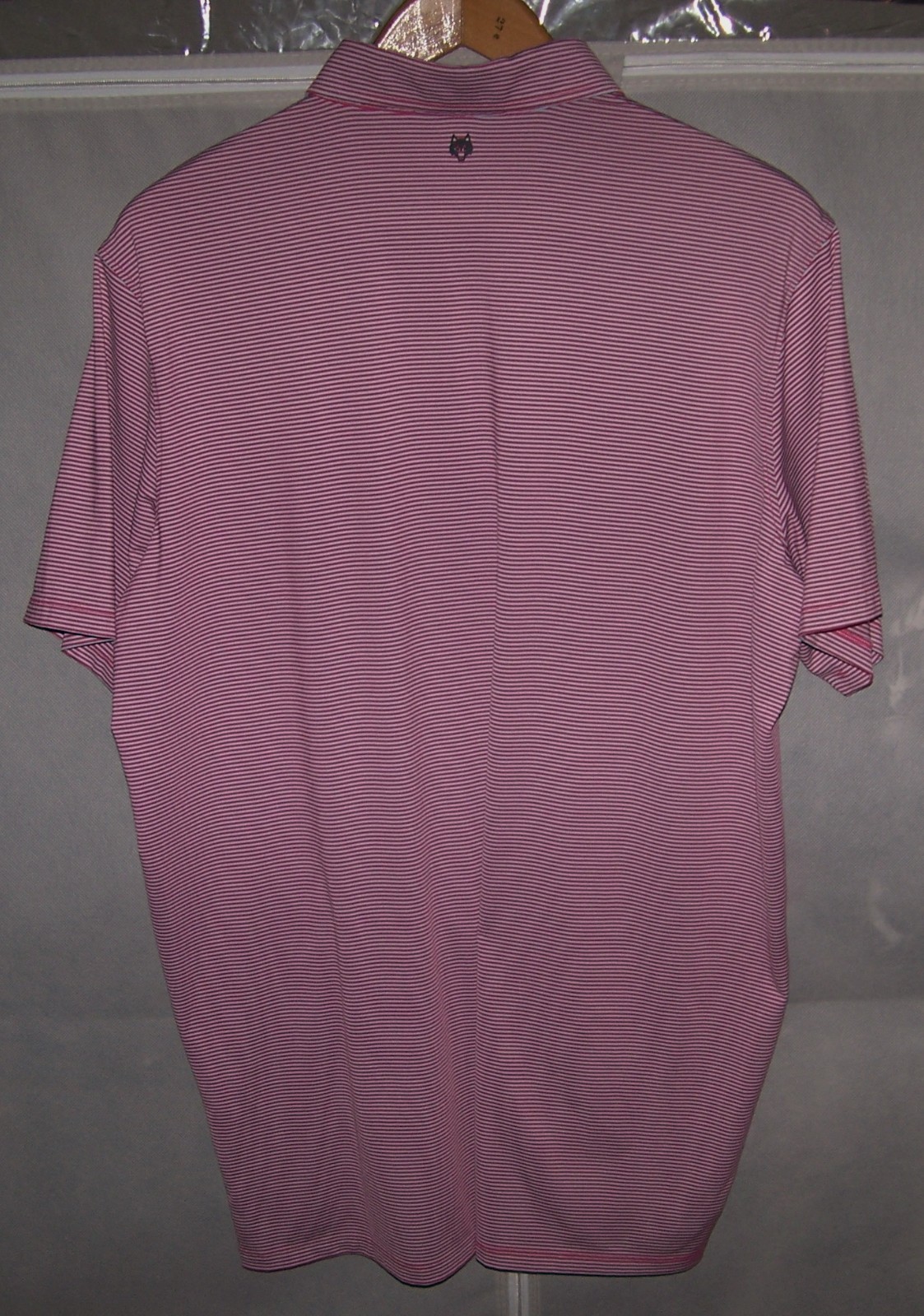 GREYSON Performance Polyester Spandex Golf Polo Button Shirt Sz XL Blue & Mauve