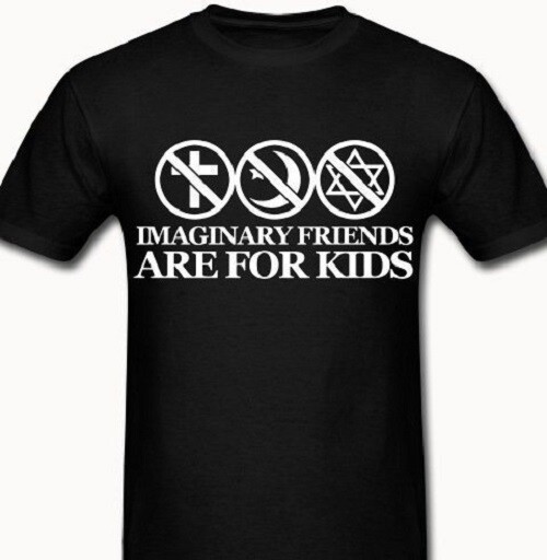 Imaginary Friends Atheist t-shirt Tee anti religion science evolution