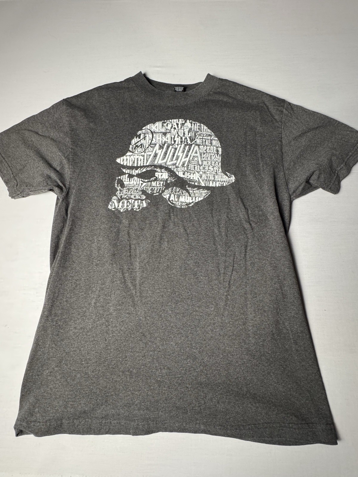 Metal Mulisha Skull Helmet Graphic T Shirt Charcoal Grey Men’s Size L