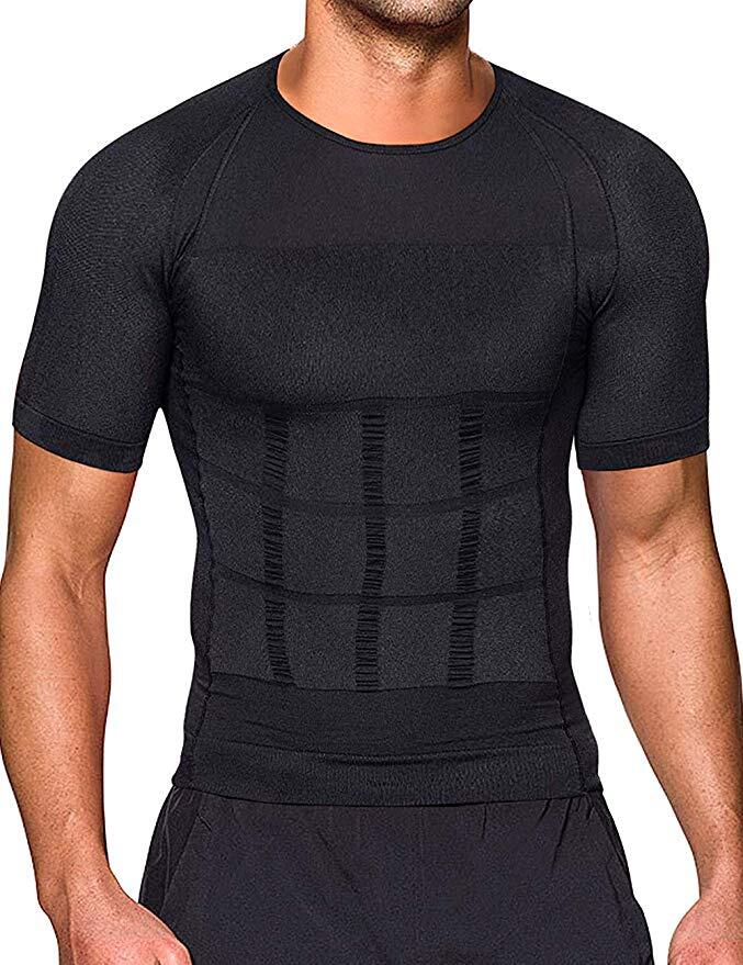Gynecomastia Compression T-Shirts for Men Slimming Undershirt Body Shaper Top