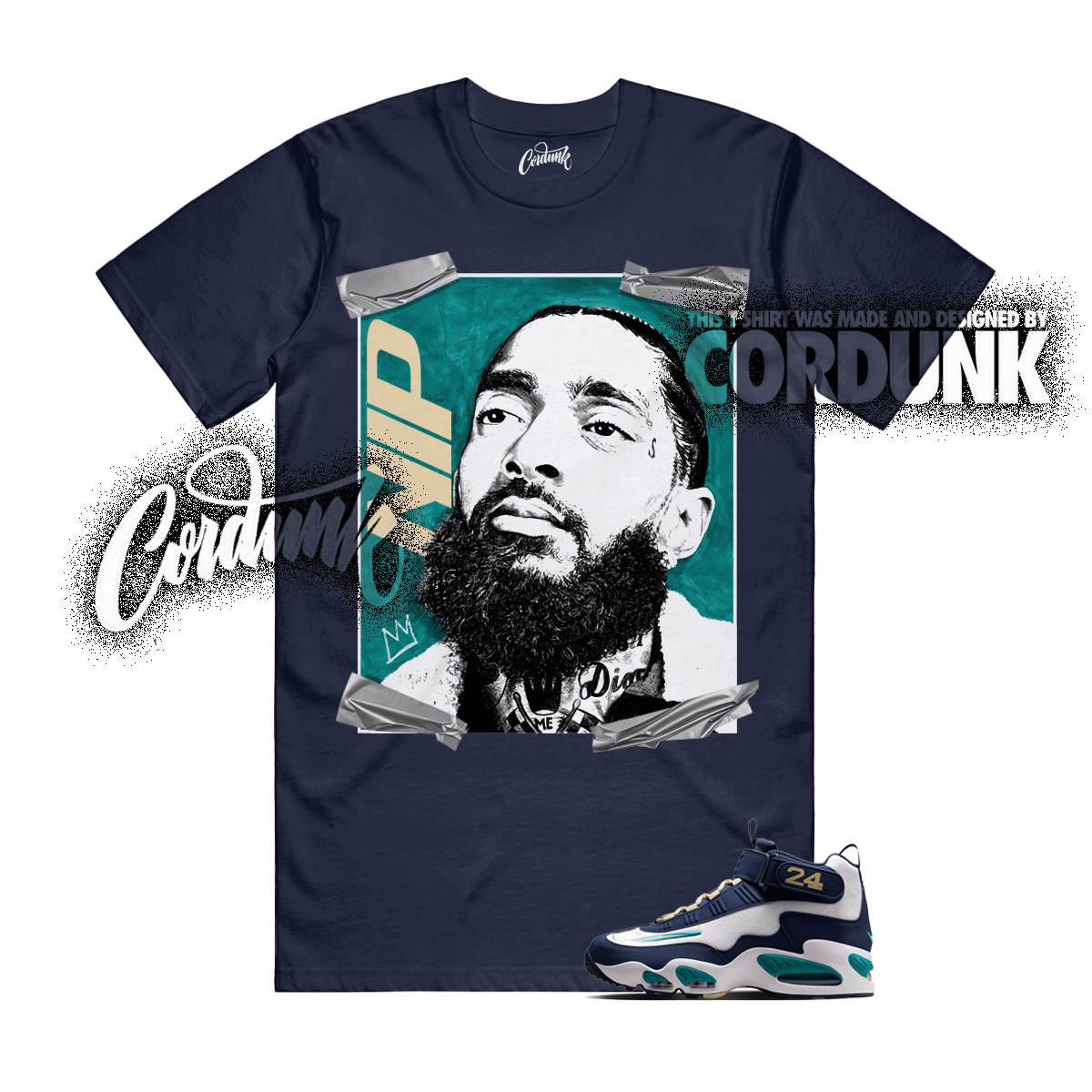 Air Griffey Max 1 Midnight Navy Fresh Water Swingman HBCU T Shirt Match NIP