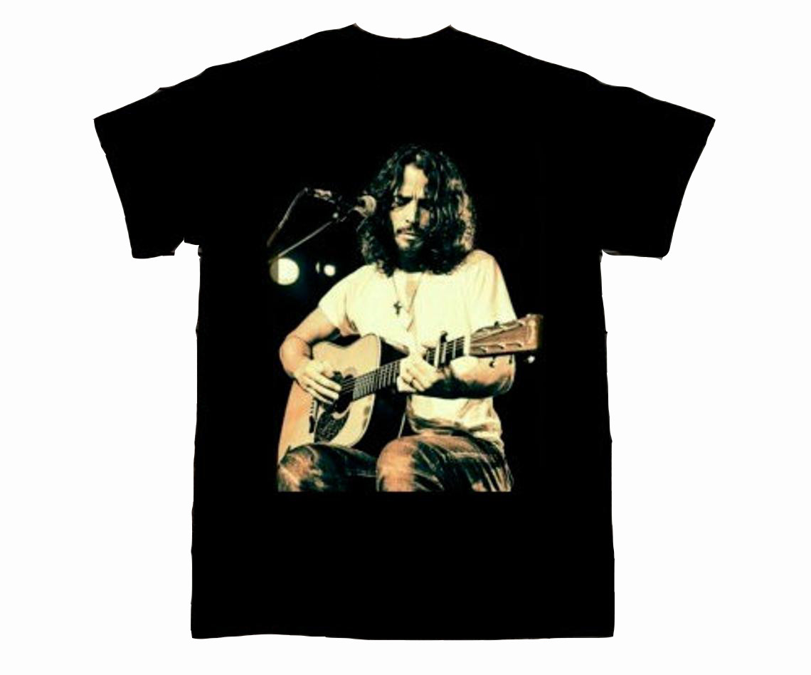 Chris Cornell Guitar T shirt Black Unisex All Size S to 5XL XZ1094