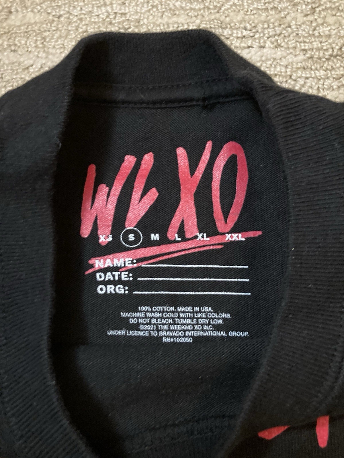 The Weeknd x Warren Lotas XO NFL Super Bowl LV Tee T-Shirt Size Small Black