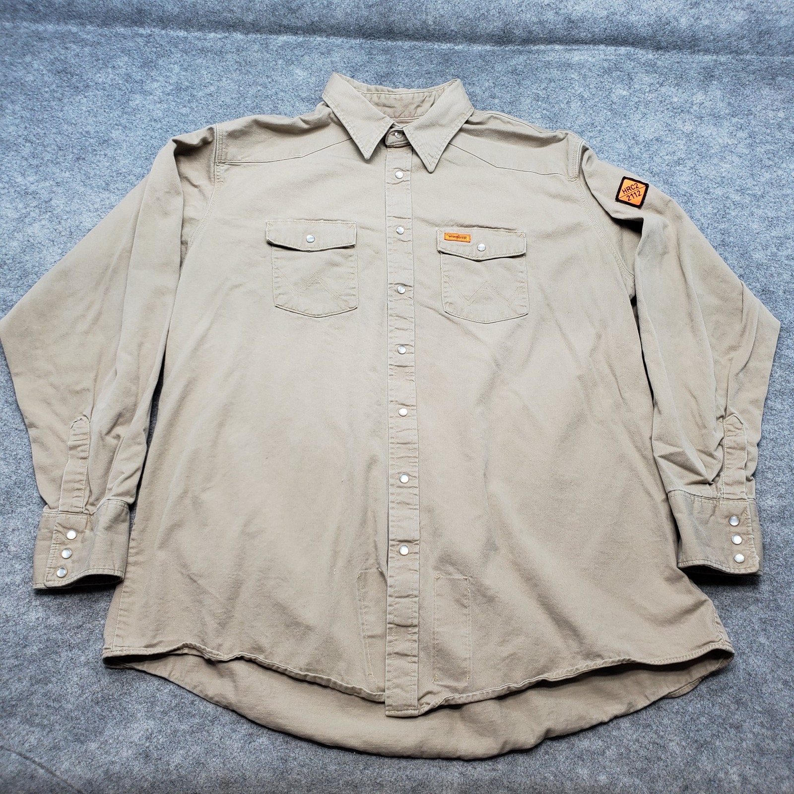 Wrangler FR Shirt Men’s 3XLT Tan Long Sleeve Flame Resistant HRC2 2112 Pearl Snp
