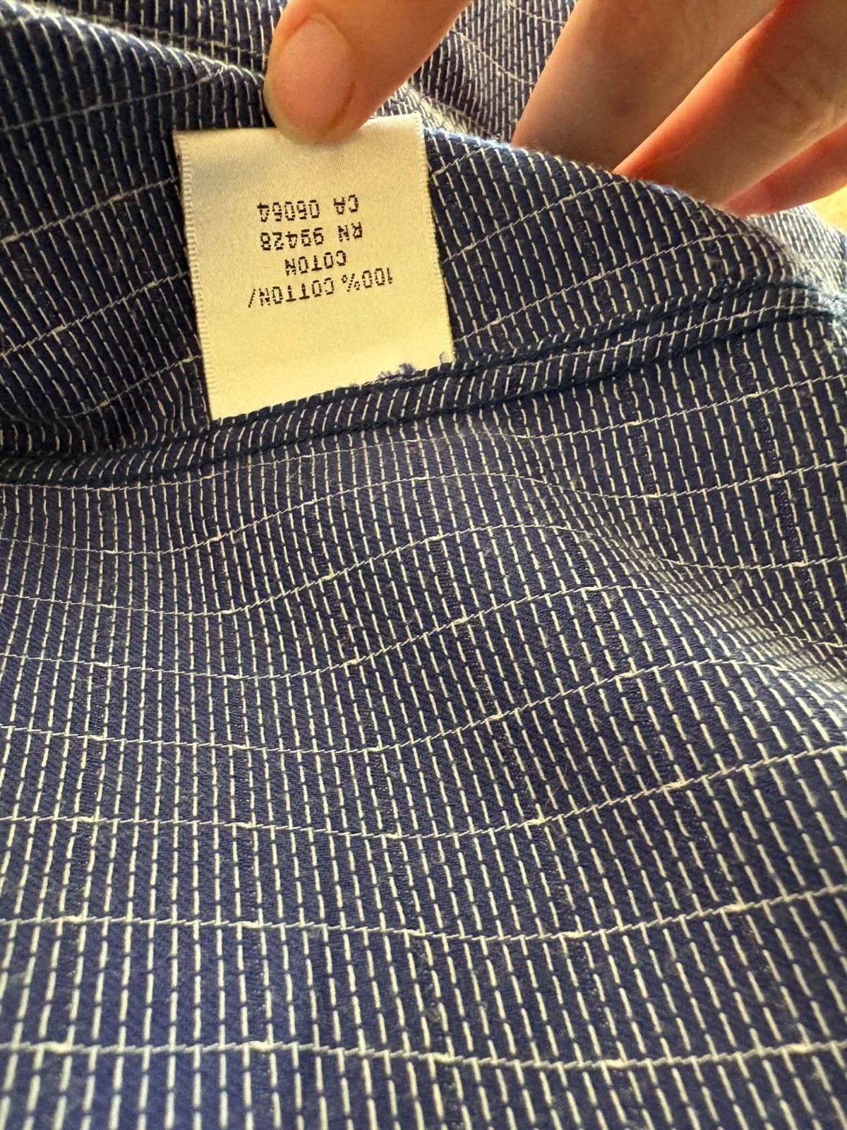Bugatchi Shaped Fit XL Blue/White Check Dress Shirt 34/35 Contrast Trim