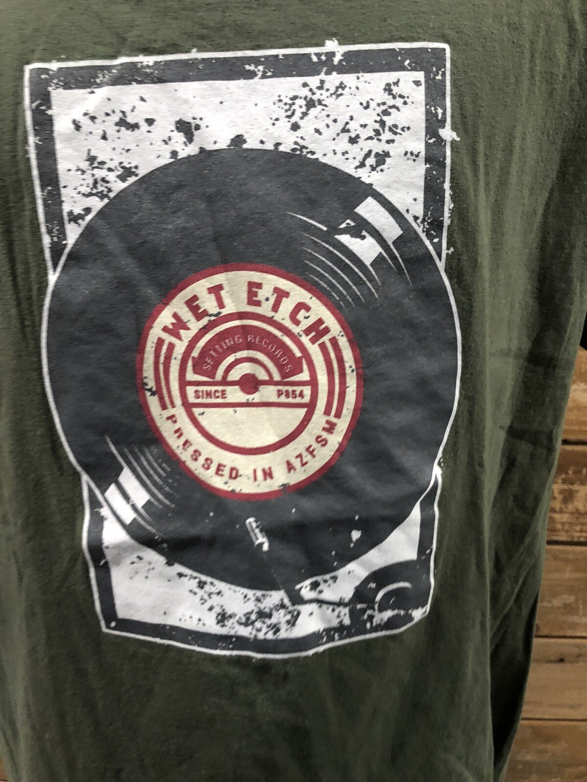 Wet Etch “Pressed In AZFSM” Vinyl Record Setting T-shirt Men’s XL New Vintage LP