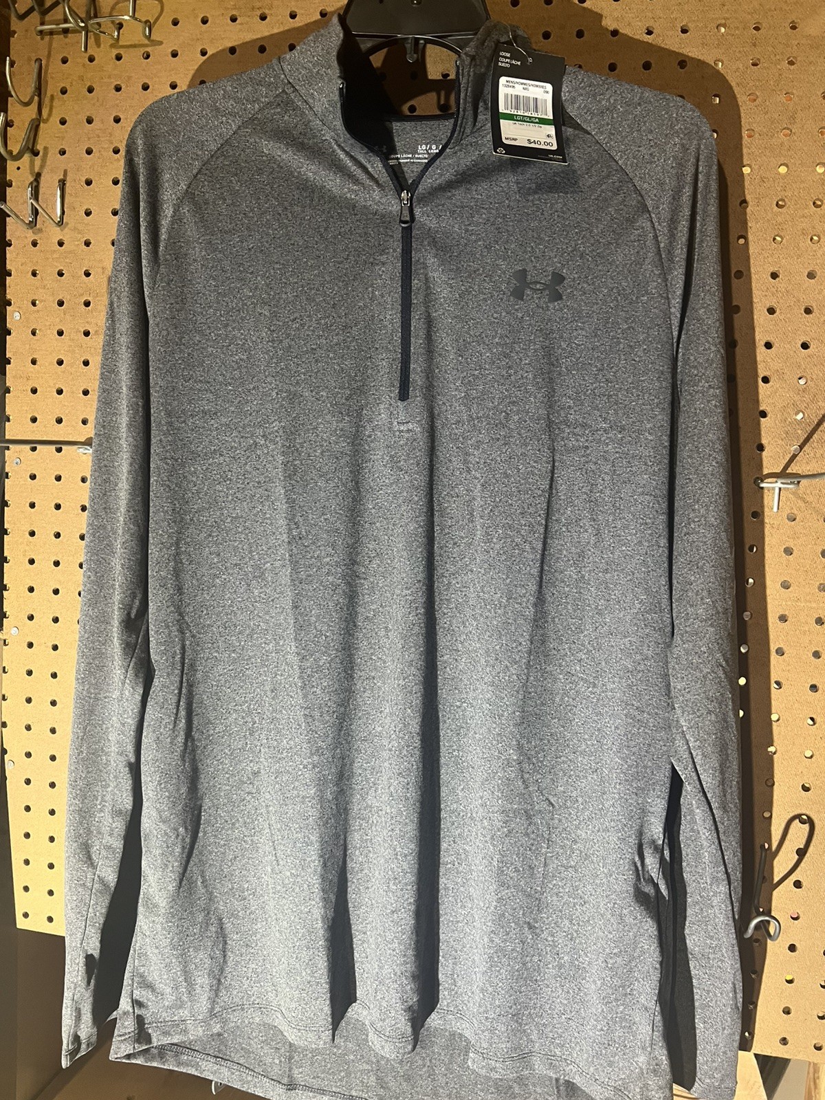 NWT Under Armour Men’s Gray Tech 2.0 1/2 Zip, Sz. Large