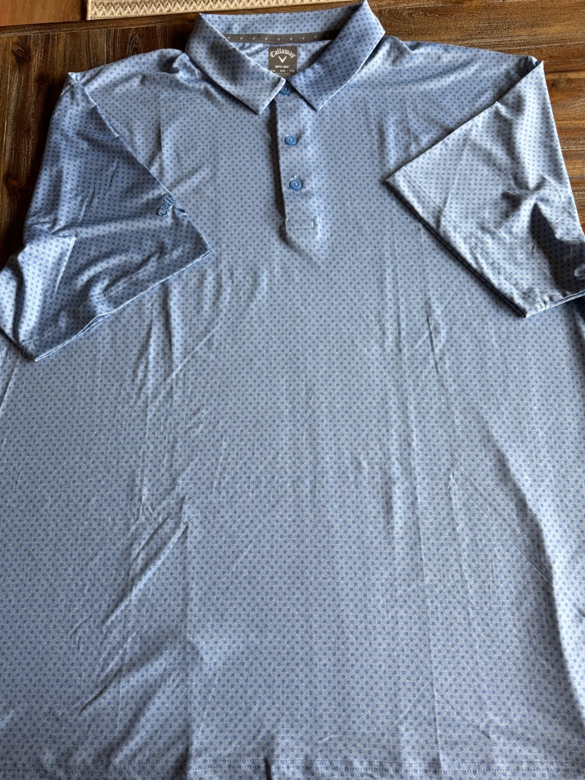 Callaway Moisture Wicking Performance Short Sleeve Golf Polo Lt Blue Size XXL