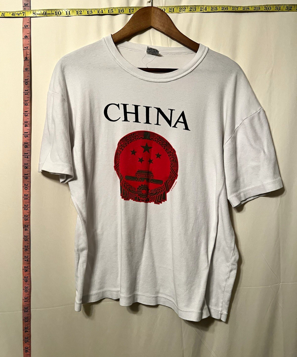 Dim Sum Shirts China Graphic Logo Print White Men’s T-Shirt L Cotton