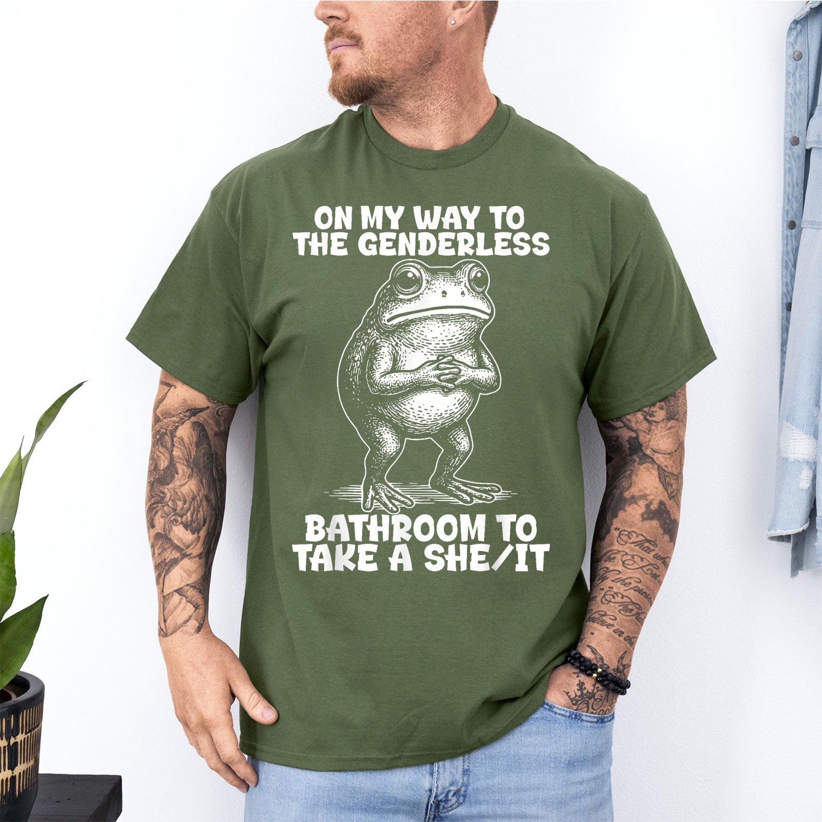 On My Way to The Genderless Bathroom to Take A She It T-Shirt