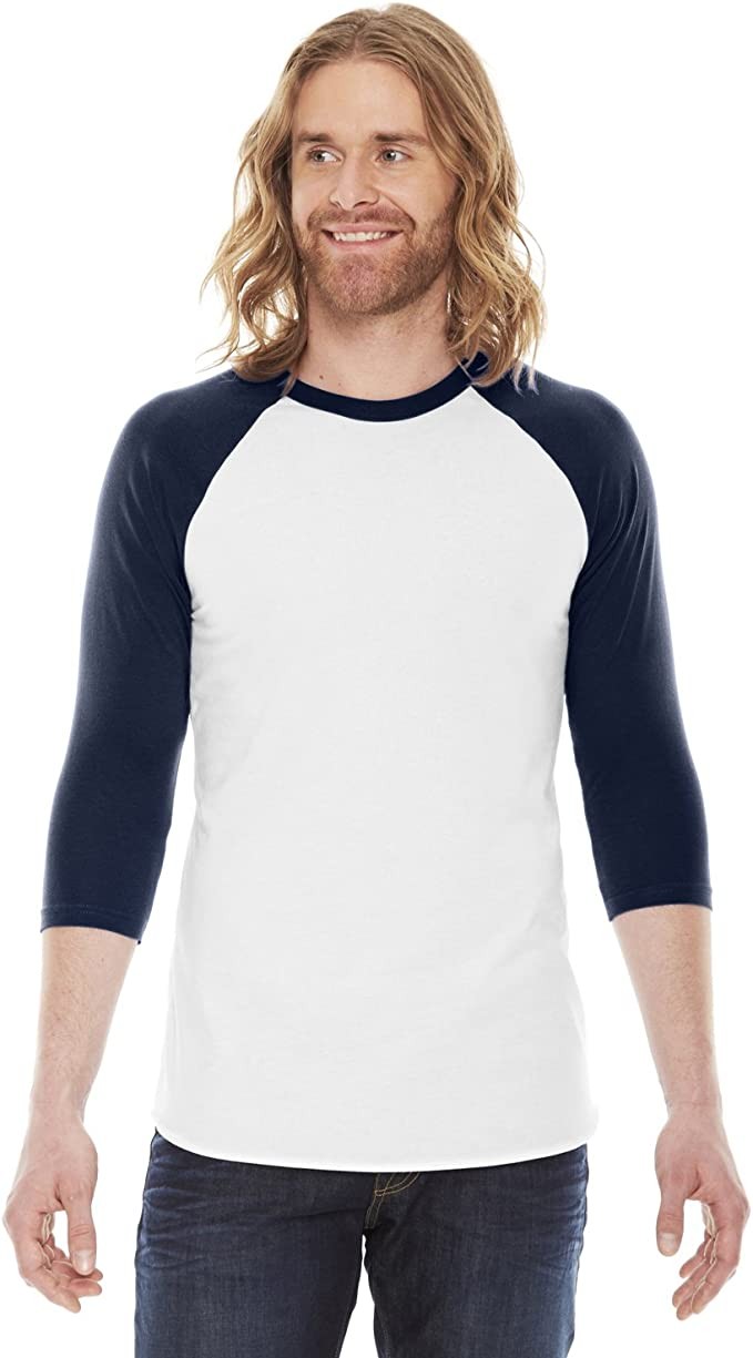 BB453W American Apparel Unisex 3/4-Sleeve Raglan T-Shirt