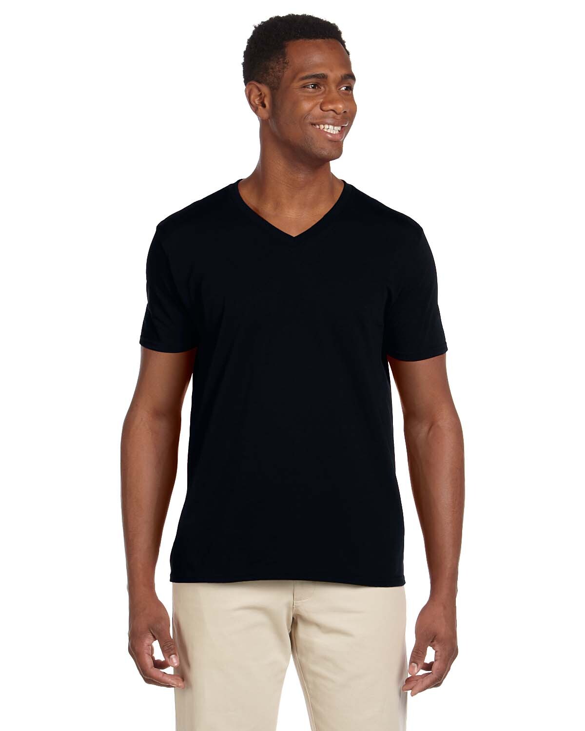 Gildan G64V Adult Soft Style V-Neck Tee Top T-Shirt