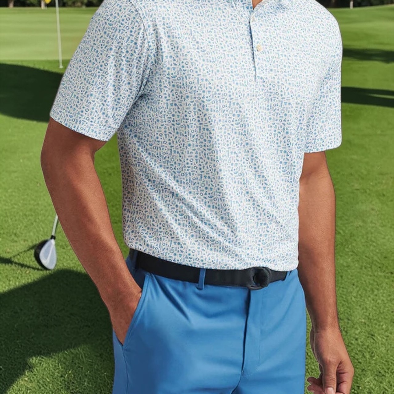 Peter Millar Summer Comfort Crown Sport Mens XL Toga Party Print Polo Shirt