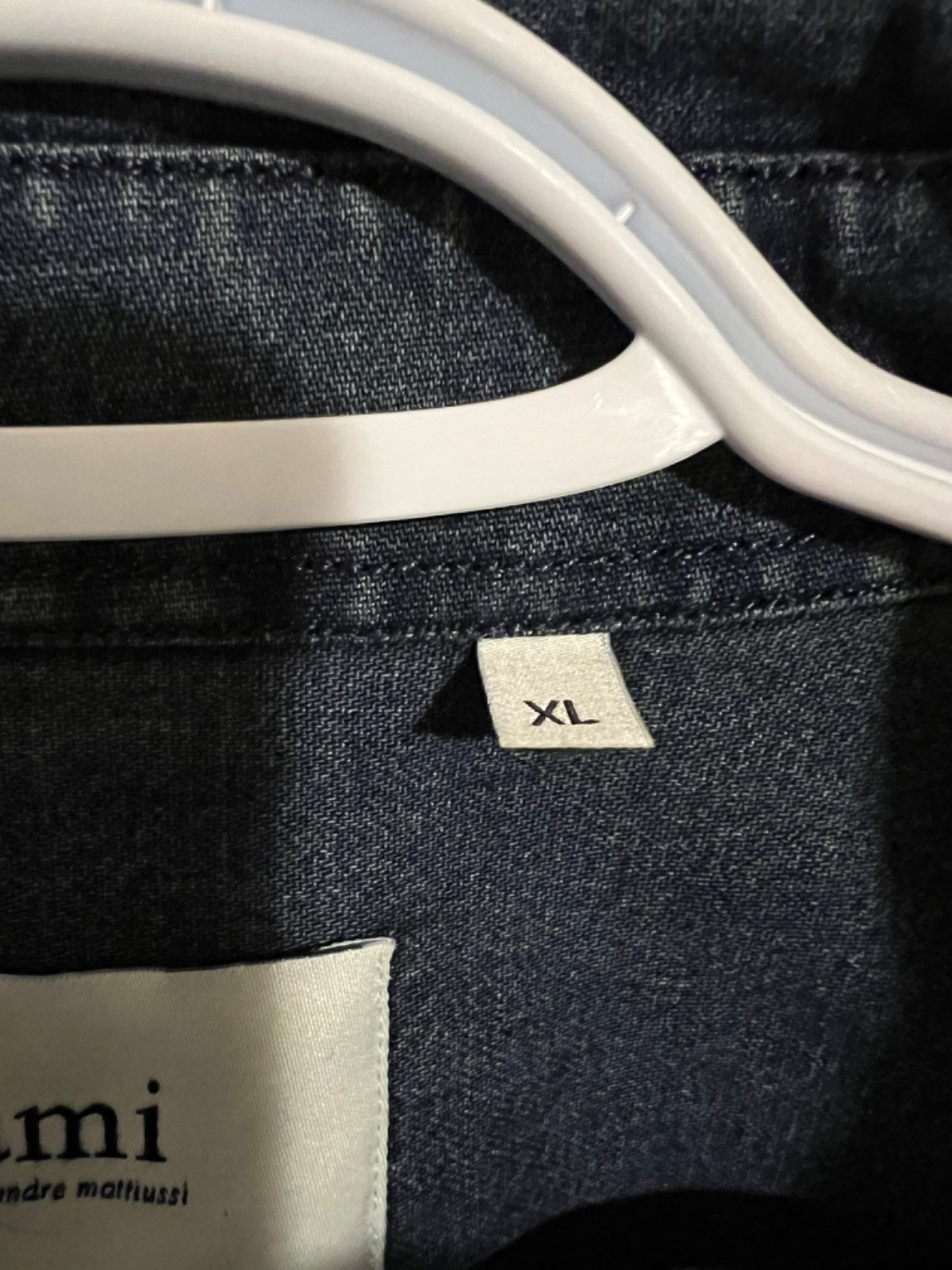 Ami Paris Knitted AMI DE COEUR Shirt Navy Denim Overshirt from Japan