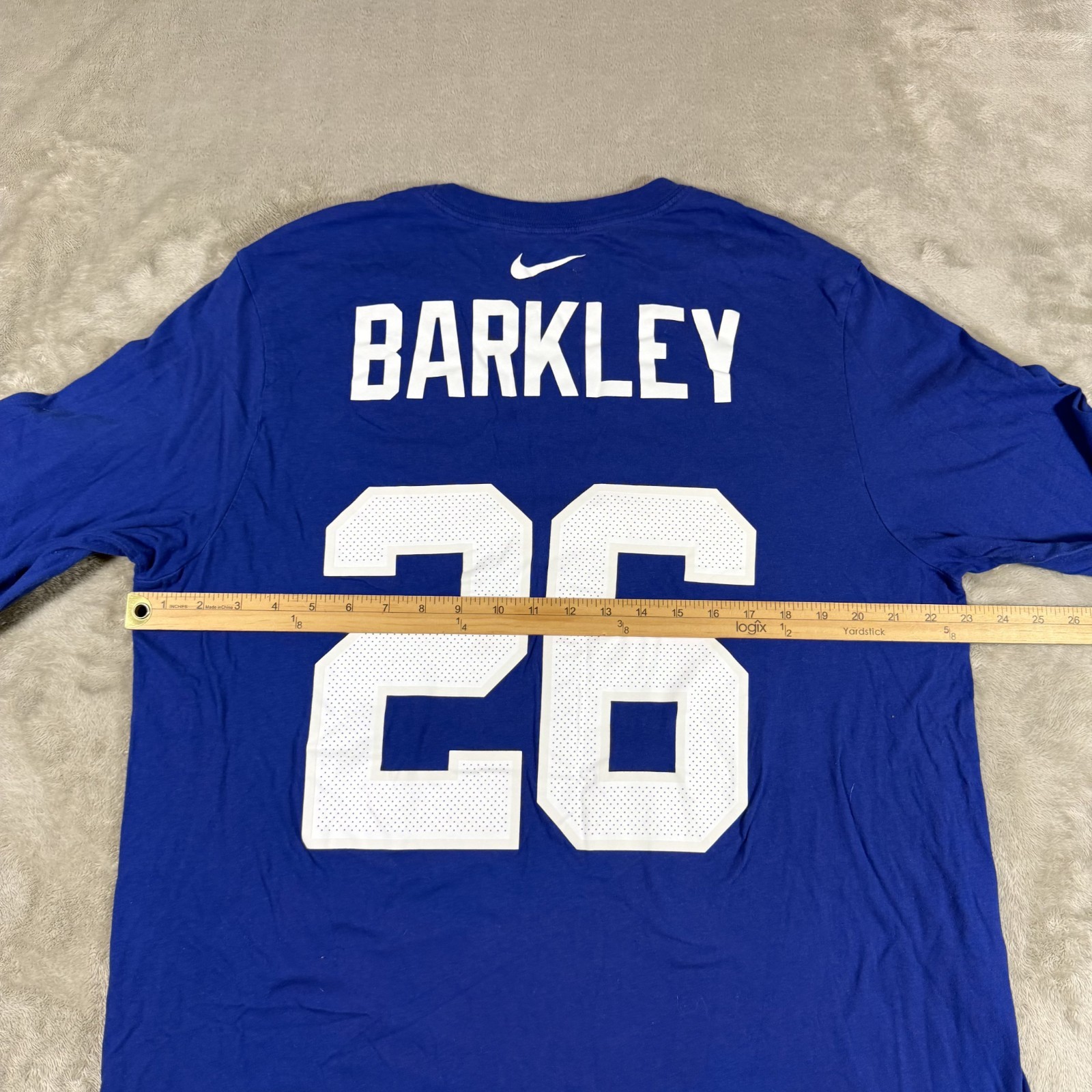 New York Giants Saquon Barkley #26 Long sleeve Shirt XL Blue Nike