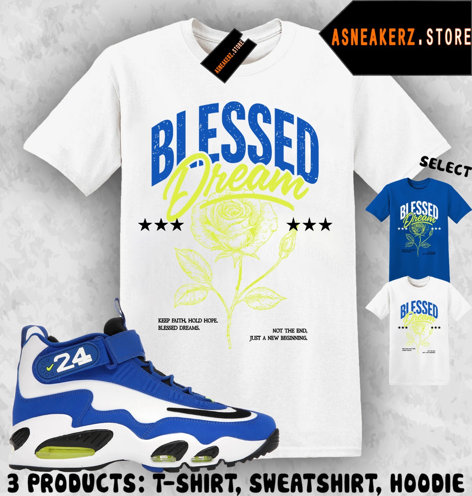 Shirt To Match AM 1 Varsity Royal 2026 Sneaker Matching Tee Blessed Dream
