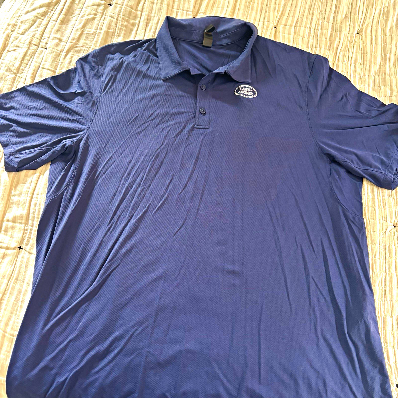 Kirkland Signature Men’s XL Blue Polo Short Sleeve Breathable Golf Land Rover