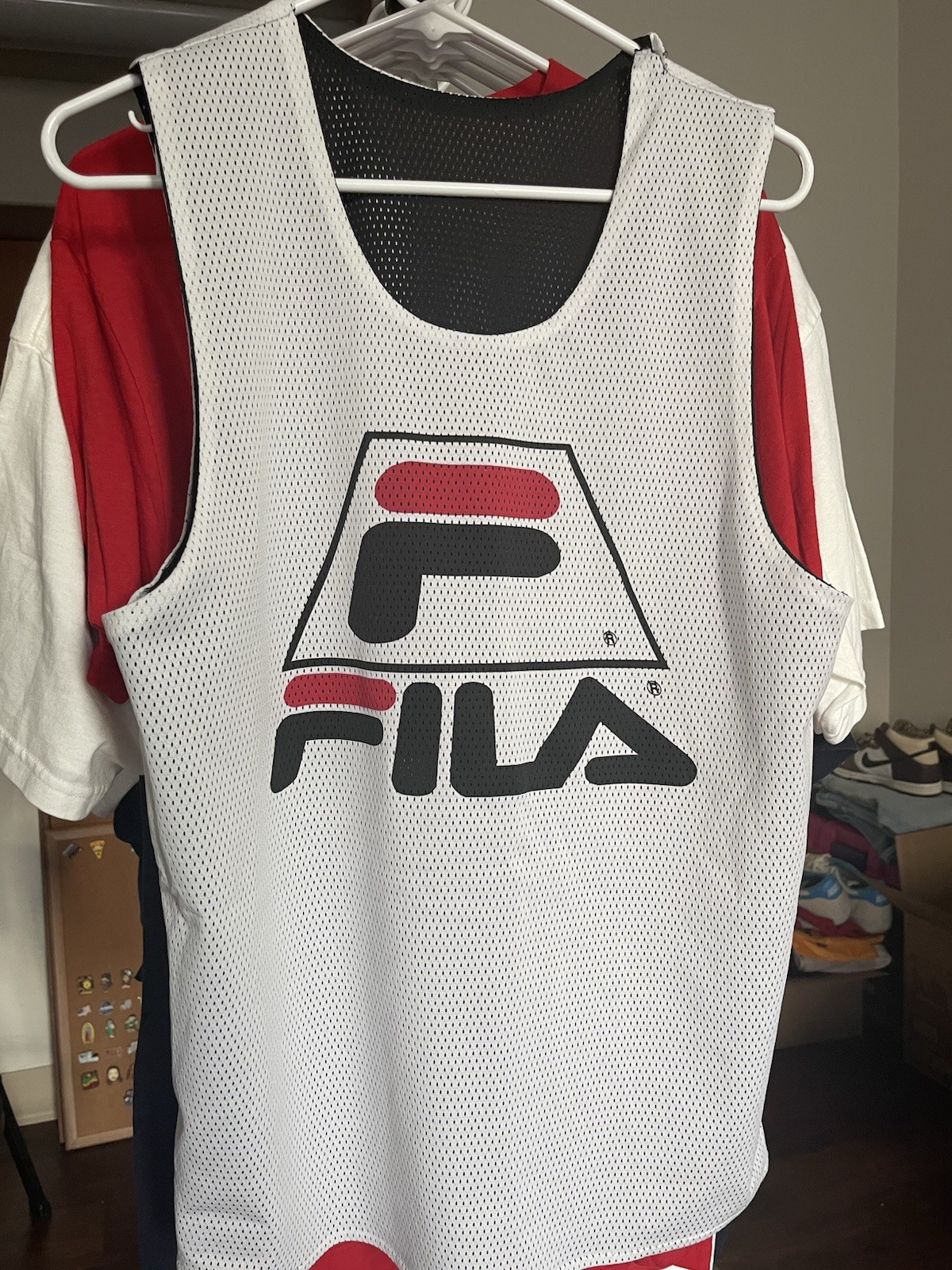 FILA Mens Reversible Mesh Sleeveless Scoop Neck Colorblock Logo T-Shirt M