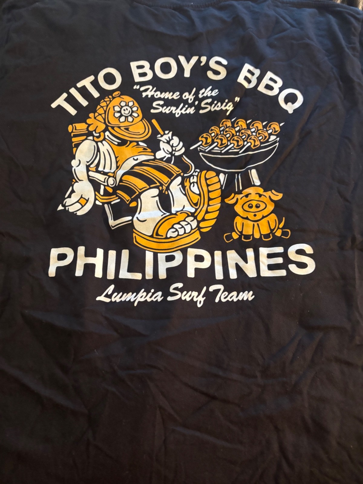Top Boys bbq Lumpia surf team brand New no tags Mint phillipeans PIG GOAT COW