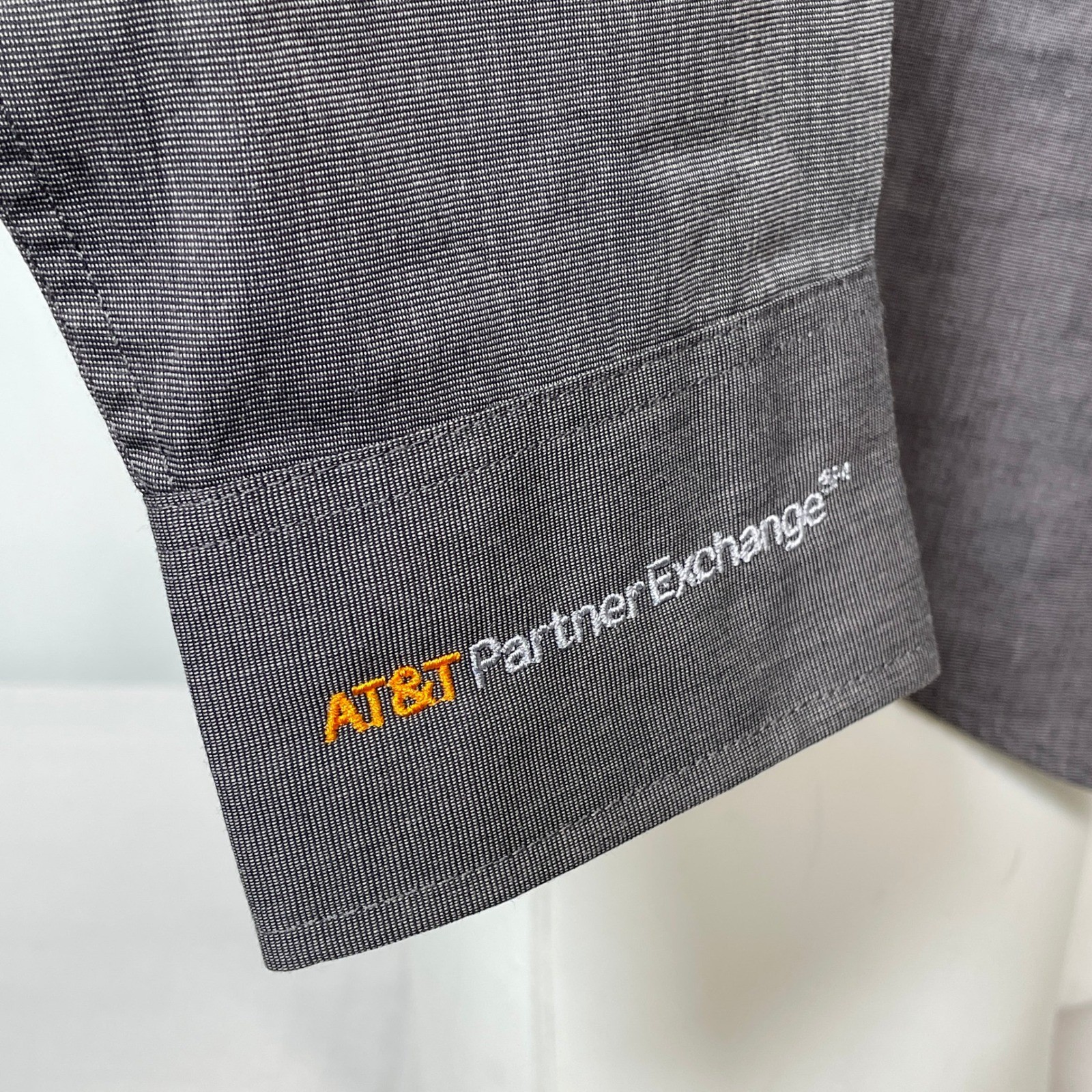 Broadvoice AT&T Corporate Port Authority Long Sleeve Gray Shirt Men’s MEDIUM
