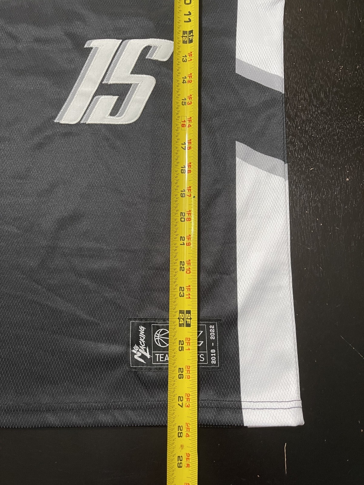 No Lacking Brand Jersey #15, Black, Size: Medium