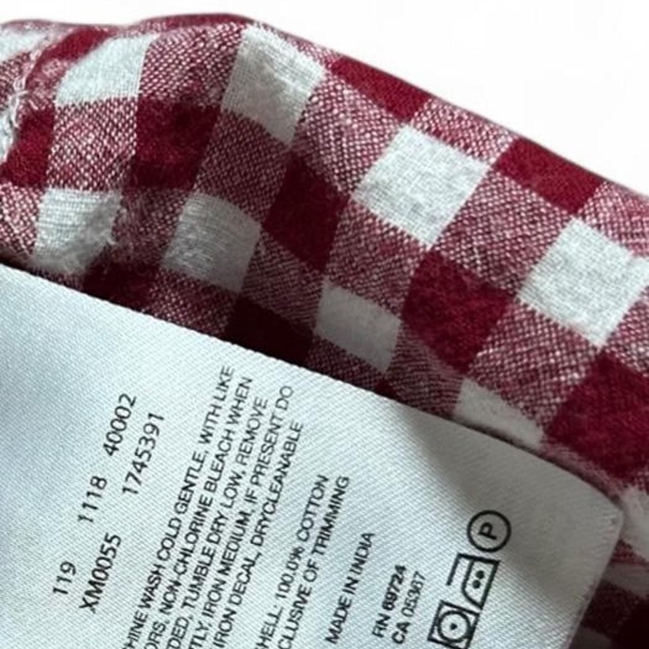 Columbia Red White Gingham Button Up Shirt