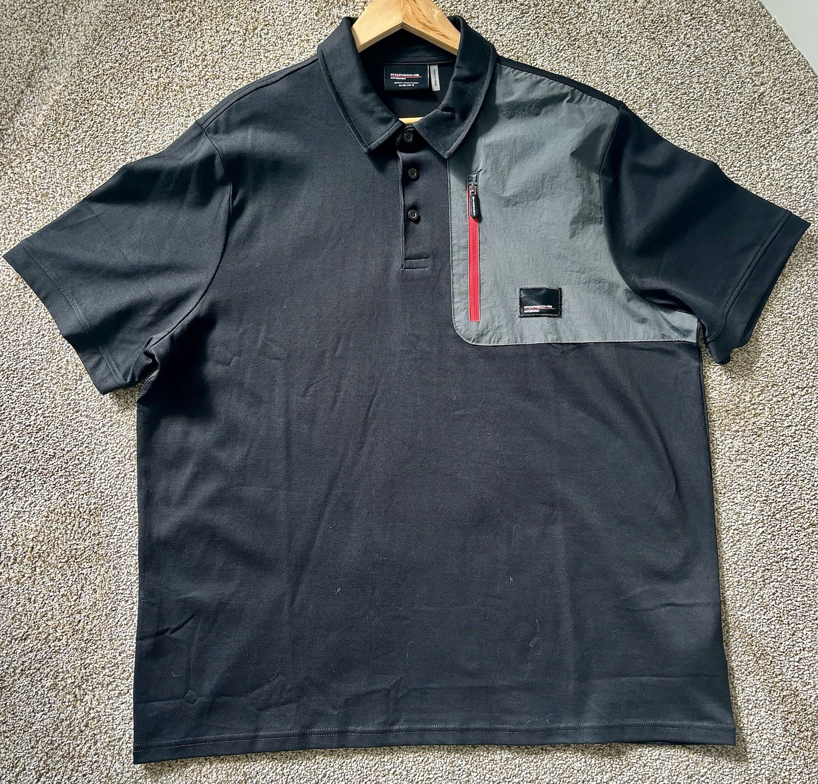 Porsche Motorsport Penske Official Utility Poloshirt Polo Black Grey Mens XL