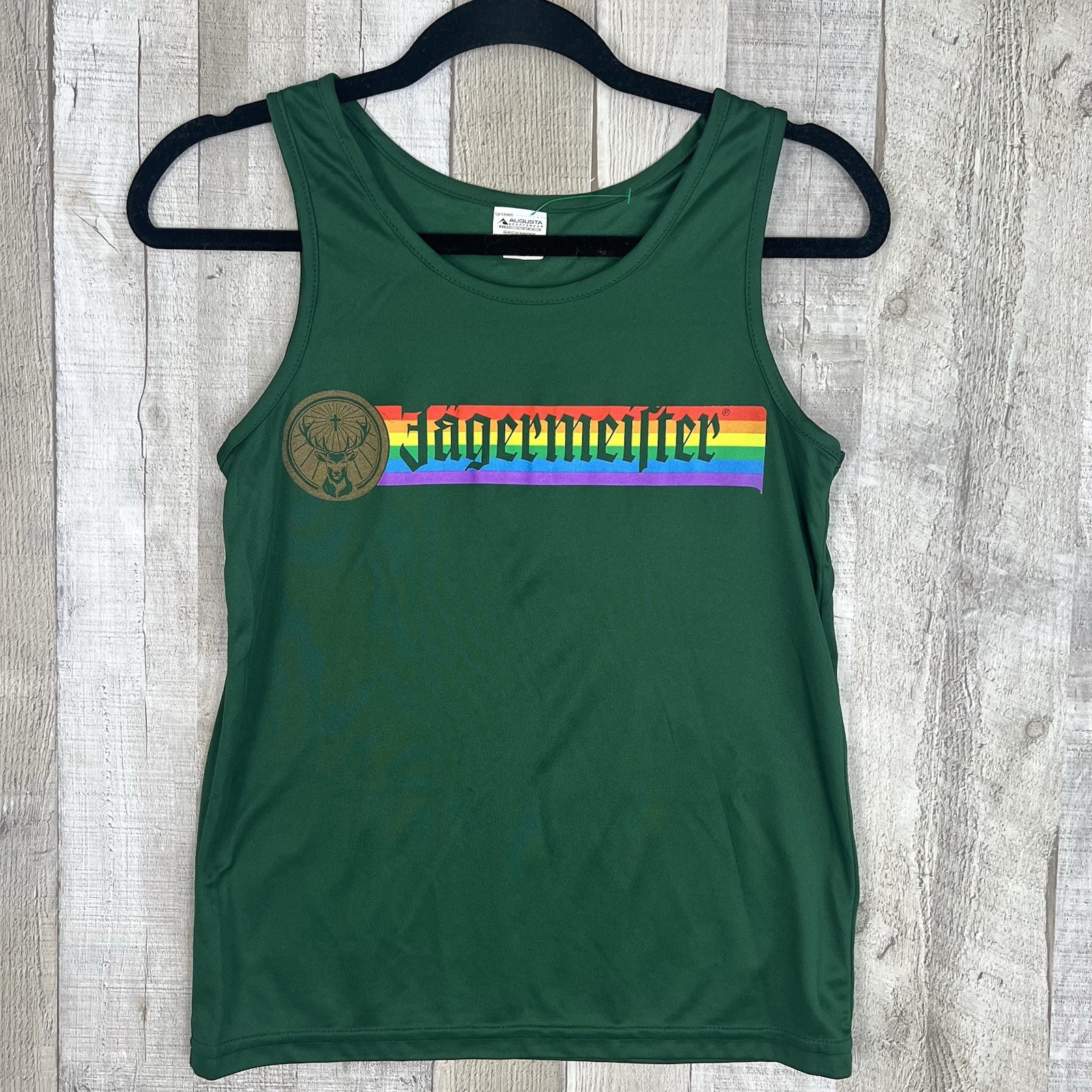 Jagermeister Logo Tank Top Dark Green Women Size Small Liquor Drinking Party