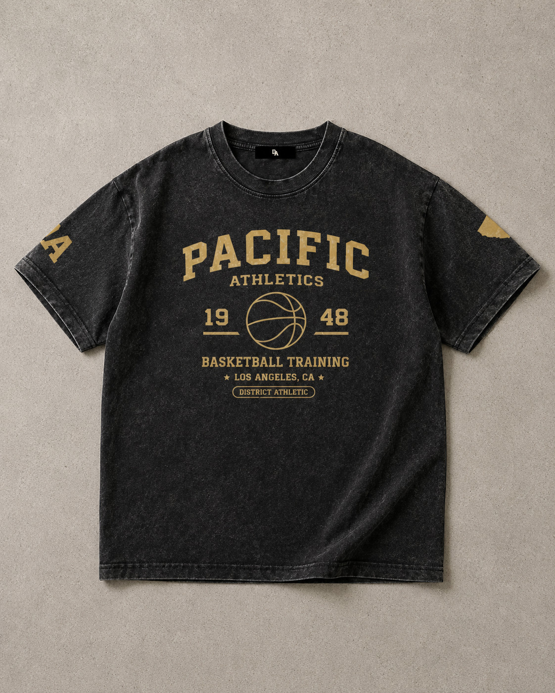District Athletic Men’s Oversized Heavyweight Vintage Wash T-Shirt Pacific LA