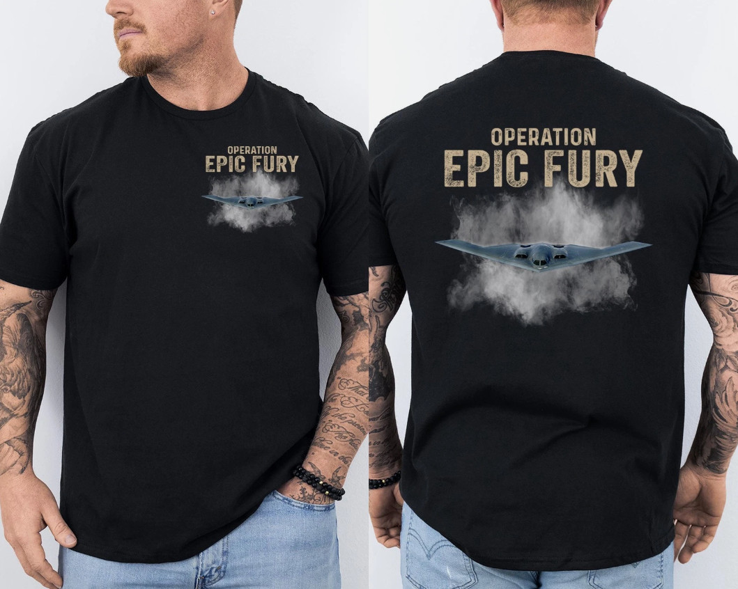 Operation Epic Fury T-Shirt, Patriotic American Flag Front & Back T-Shirt