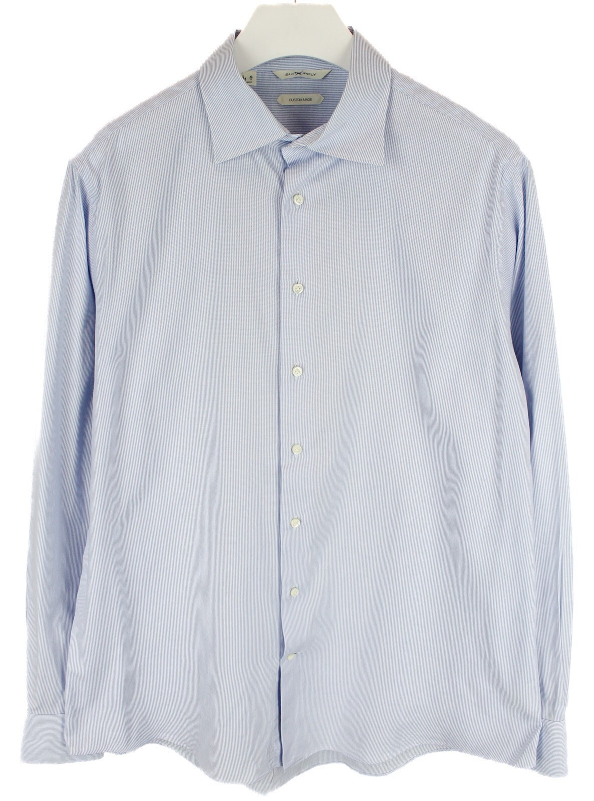 SUITSUPPLY Custom Made Slim Fit Formal Shirt Men’s 43 / 17 Pinstriped Spread