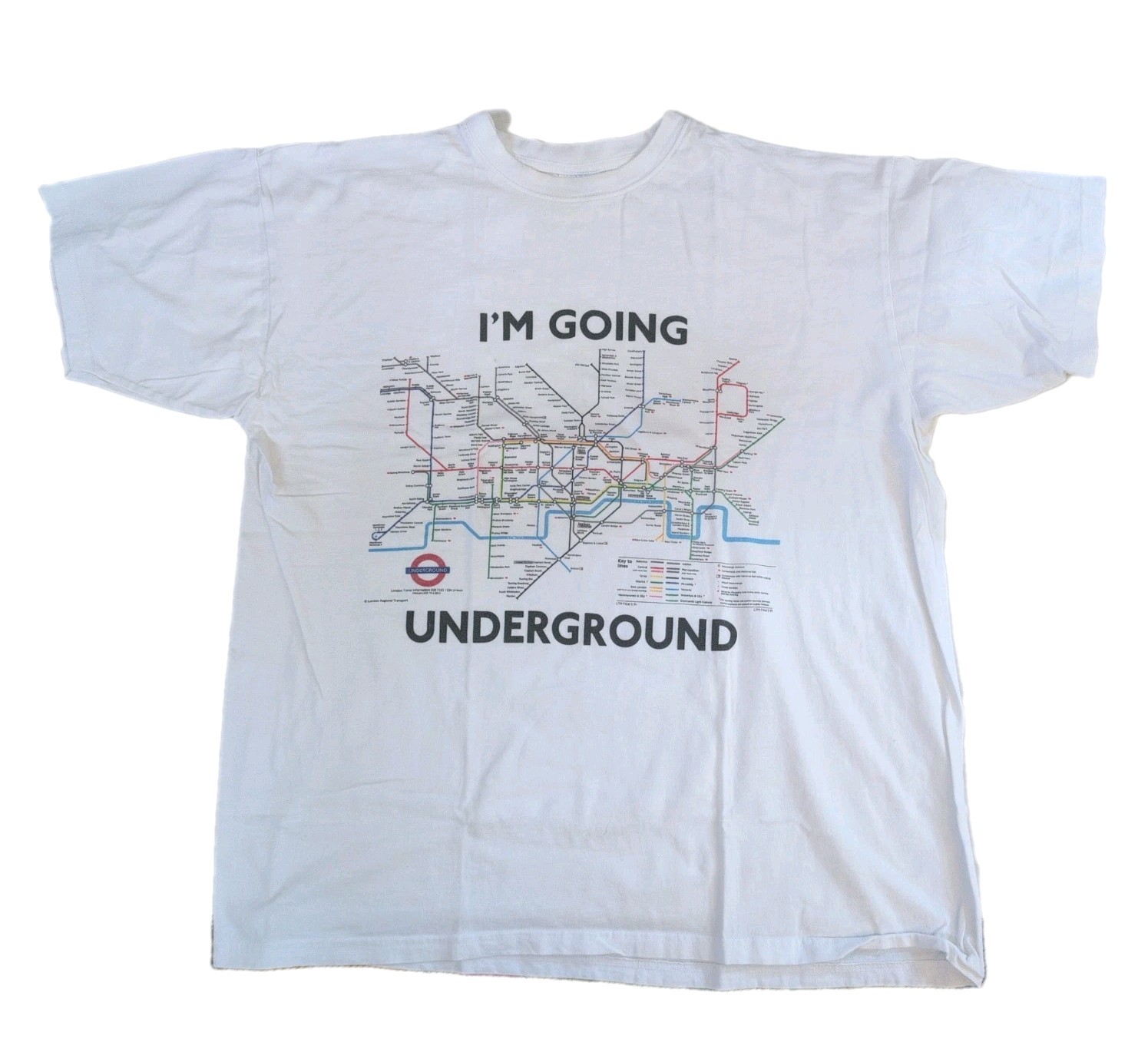 Vintage I’m Going Underground London Railroads Official T-Shirt X-Large
