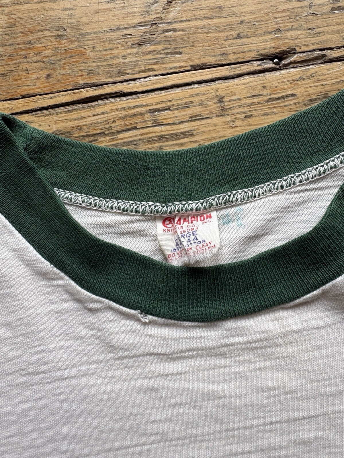 60s Champion Running Man Tulane University Ringer Tee Large
