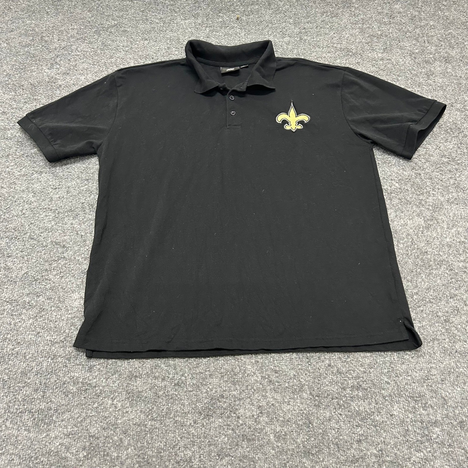 NFL Team Apparel Polo Mens XL Black New Orleans Saints Fleur-de-lis Athletic