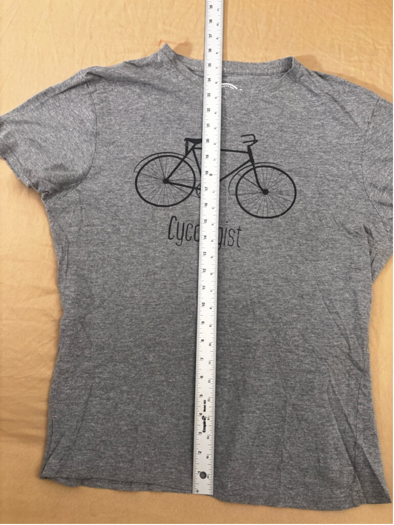 Crazy Dog T-shirts Tee L Men’s Gray Cycologist Bicycle Graphic
