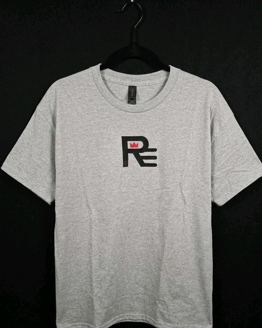 Size Large grey Cotton Crew Neck T Shirt Short Sleeve By Private Label