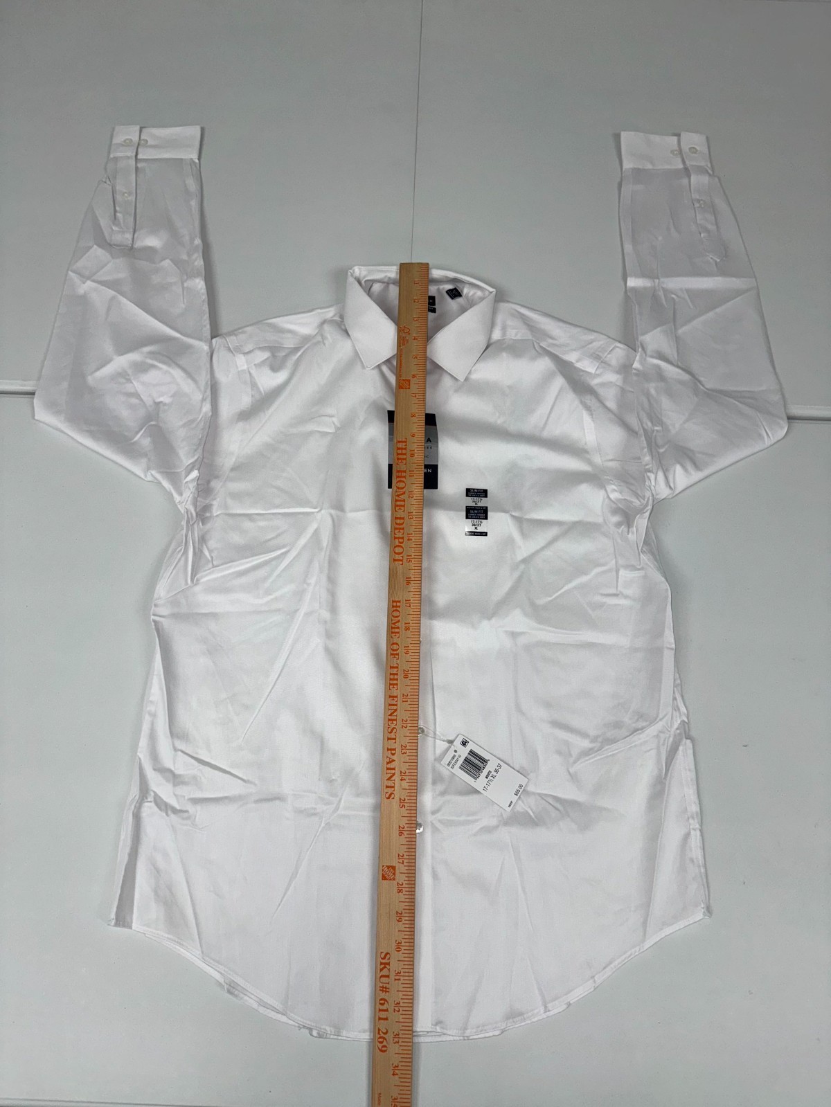 Van Heusen Ultra Wrinkle Free Slim Fit Stretch Dress Shirt Mens White Formal